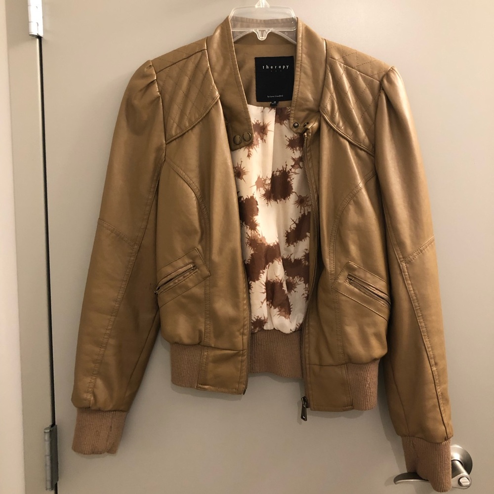 Beautiful tan pleather jacket